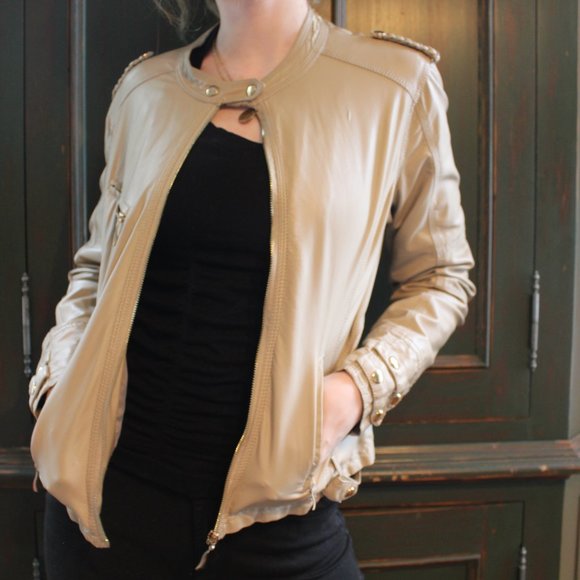 Dusty Pink Leather Jacket - Picture 3 of 5